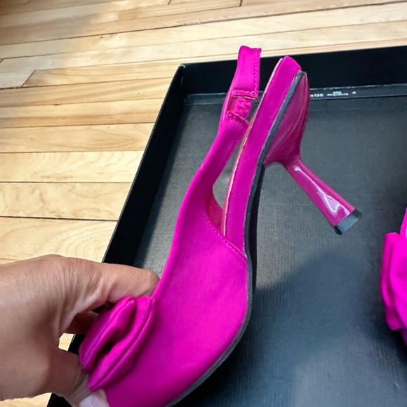 Fucsia satin pump shoes 38.5 - Picture 2 of 3